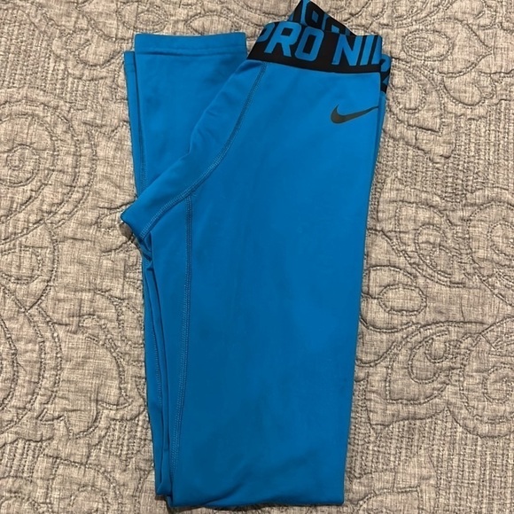 Nike Pro Teal Blue Compression Pants Size Large - Picture 13 of 14
